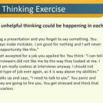 Unhelpful thinking training activity slide showing three workplace scenarios used in employee resilience workshops