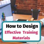 HR professional designing employee training materials on laptop – how to design effective training materials for workshops