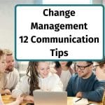 Manager communicating organizational change to employees during a workplace meeting